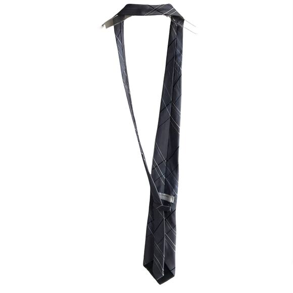 Perry Ellis Portfolio Gray Geometric Stripe Multicolor Tie Academia Career Work - Picture 9 of 12